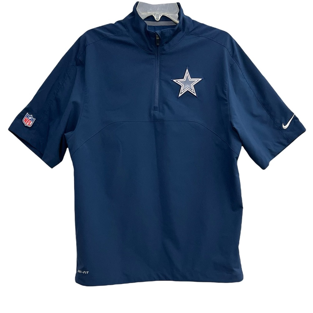 Nike Dri-Fit NFL OnField Apparel Pull Over Dallas Cowboys Windbreaker Size Small